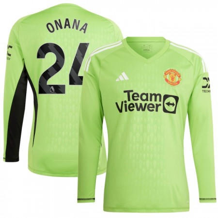 Jalkapallo Pelipaidat/Peliasut Manchester United Onana 24 Maalivahti Kotipelipaita 2023-24 Pitkähihainen